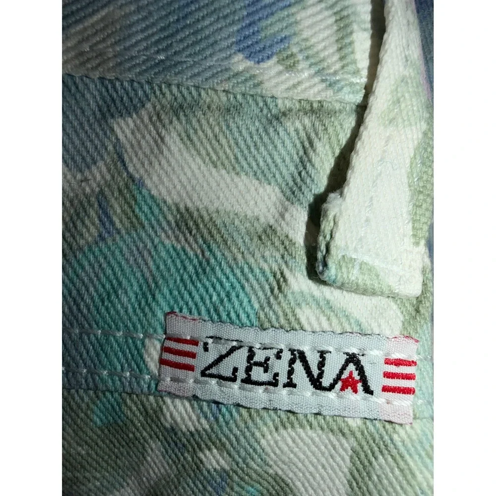 Vintage Zena High Waisted Floral Denim Shorts Size 10 90s Mom Jorts EUC‎